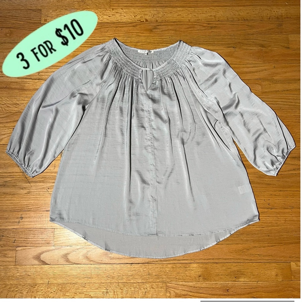 Olivia + Claire Silver Blouse